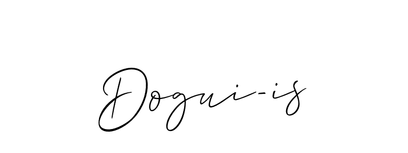 if you are searching for the best signature style for your name Dogui-is. so please give up your signature search. here we have designed multiple signature styles  using Allison_Script. Dogui-is signature style 2 images and pictures png