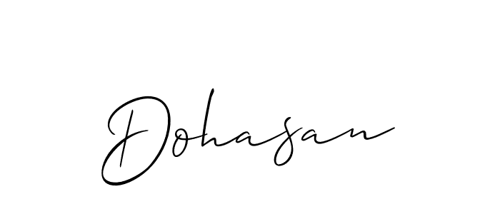 Allison_Script is a professional signature style that is perfect for those who want to add a touch of class to their signature. It is also a great choice for those who want to make their signature more unique. Get Dohasan name to fancy signature for free. Dohasan signature style 2 images and pictures png