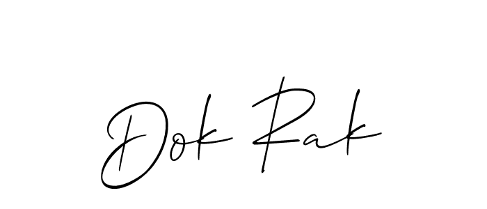 Make a beautiful signature design for name Dok Rak. With this signature (Allison_Script) style, you can create a handwritten signature for free. Dok Rak signature style 2 images and pictures png