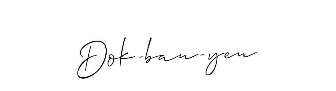 How to Draw Dok-ban-yen signature style? Allison_Script is a latest design signature styles for name Dok-ban-yen. Dok-ban-yen signature style 2 images and pictures png
