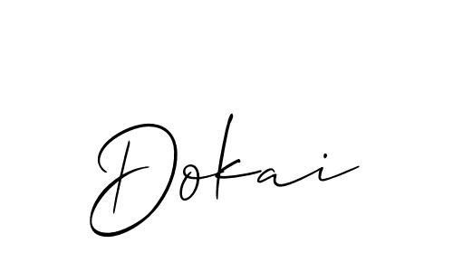 Make a beautiful signature design for name Dokai. With this signature (Allison_Script) style, you can create a handwritten signature for free. Dokai signature style 2 images and pictures png