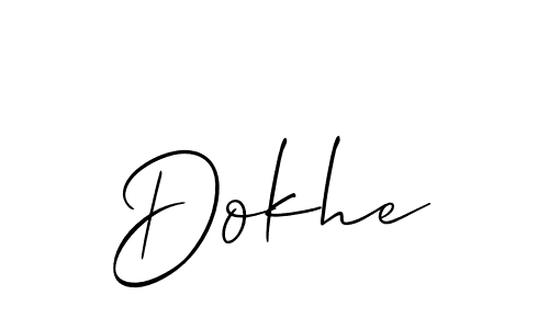 Design your own signature with our free online signature maker. With this signature software, you can create a handwritten (Allison_Script) signature for name Dokhe. Dokhe signature style 2 images and pictures png