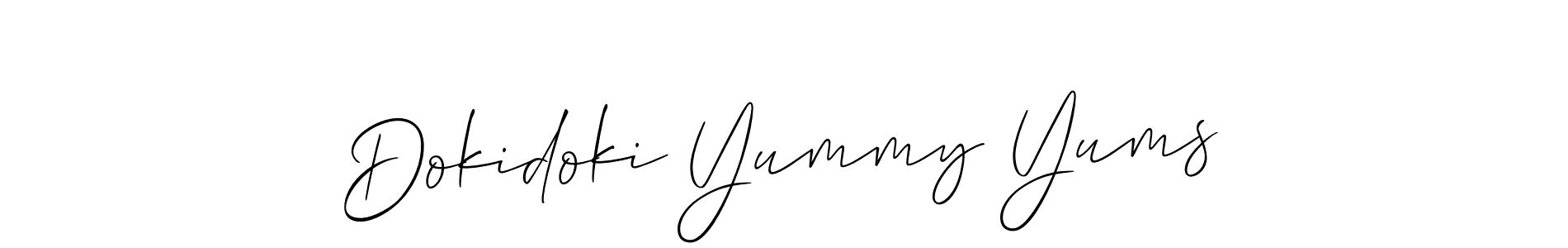 See photos of Dokidoki Yummy Yums official signature by Spectra . Check more albums & portfolios. Read reviews & check more about Allison_Script font. Dokidoki Yummy Yums signature style 2 images and pictures png