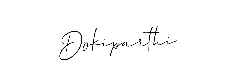 Design your own signature with our free online signature maker. With this signature software, you can create a handwritten (Allison_Script) signature for name Dokiparthi. Dokiparthi signature style 2 images and pictures png