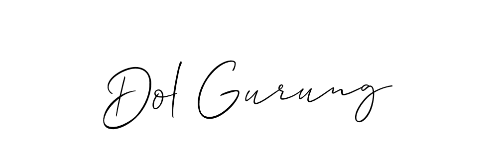 You should practise on your own different ways (Allison_Script) to write your name (Dol Gurung) in signature. don't let someone else do it for you. Dol Gurung signature style 2 images and pictures png