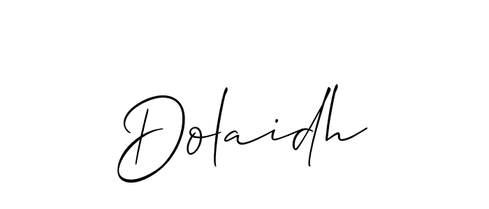 Allison_Script is a professional signature style that is perfect for those who want to add a touch of class to their signature. It is also a great choice for those who want to make their signature more unique. Get Dolaidh name to fancy signature for free. Dolaidh signature style 2 images and pictures png