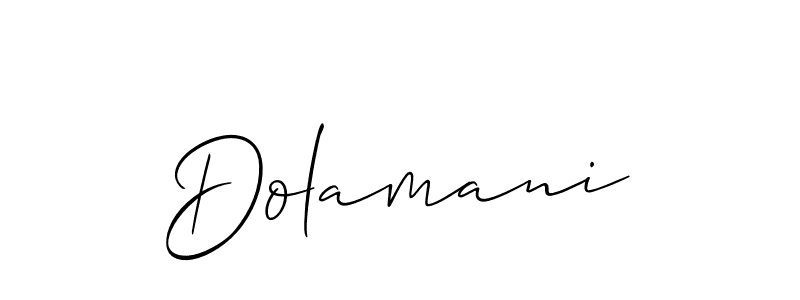 Dolamani stylish signature style. Best Handwritten Sign (Allison_Script) for my name. Handwritten Signature Collection Ideas for my name Dolamani. Dolamani signature style 2 images and pictures png