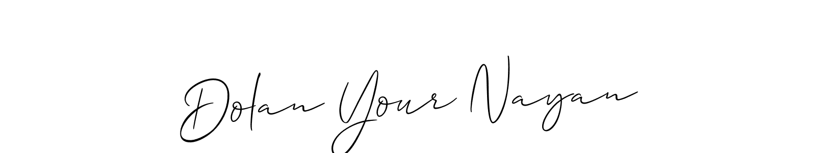 Allison_Script is a professional signature style that is perfect for those who want to add a touch of class to their signature. It is also a great choice for those who want to make their signature more unique. Get Dolan Your Nayan name to fancy signature for free. Dolan Your Nayan signature style 2 images and pictures png