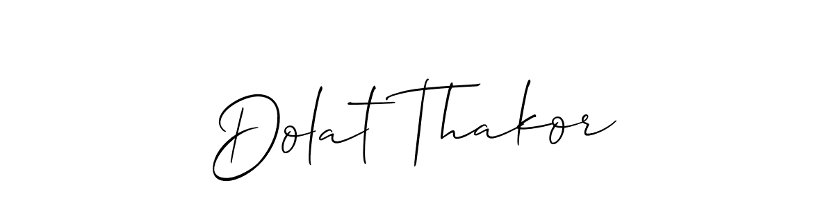 Design your own signature with our free online signature maker. With this signature software, you can create a handwritten (Allison_Script) signature for name Dolat Thakor. Dolat Thakor signature style 2 images and pictures png