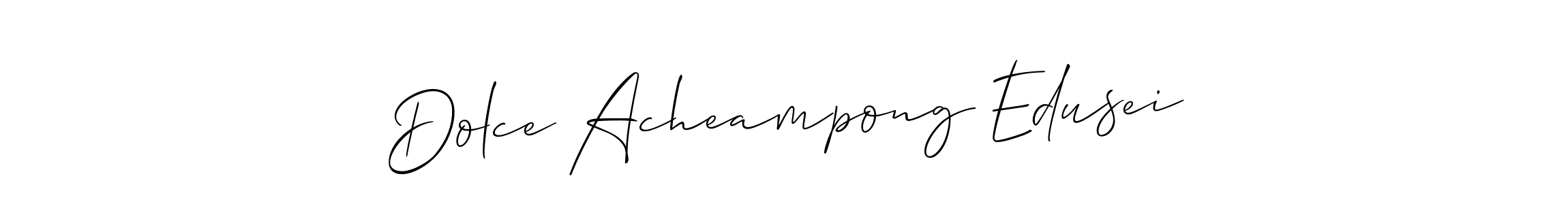 How to Draw Dolce Acheampong Edusei signature style? Allison_Script is a latest design signature styles for name Dolce Acheampong Edusei. Dolce Acheampong Edusei signature style 2 images and pictures png