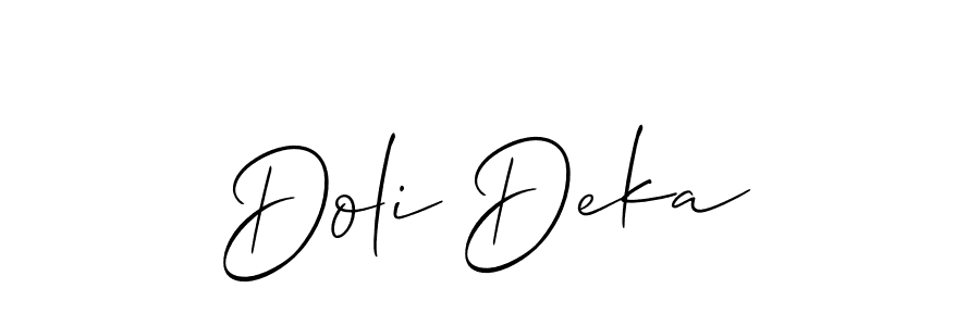 How to Draw Doli Deka signature style? Allison_Script is a latest design signature styles for name Doli Deka. Doli Deka signature style 2 images and pictures png