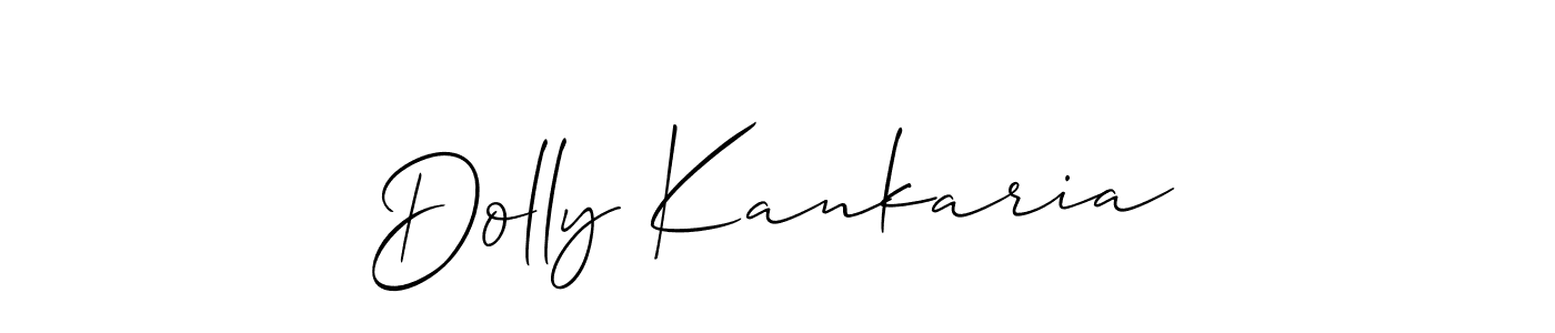 Create a beautiful signature design for name Dolly Kankaria. With this signature (Allison_Script) fonts, you can make a handwritten signature for free. Dolly Kankaria signature style 2 images and pictures png