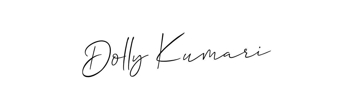 The best way (Allison_Script) to make a short signature is to pick only two or three words in your name. The name Dolly Kumari include a total of six letters. For converting this name. Dolly Kumari signature style 2 images and pictures png