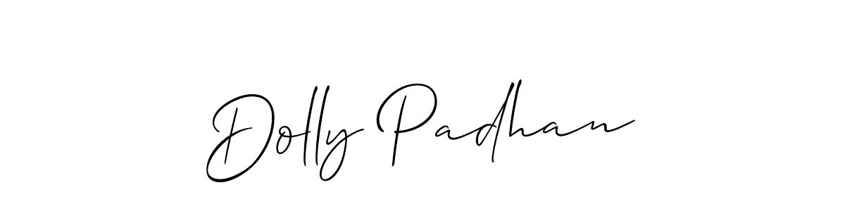 Create a beautiful signature design for name Dolly Padhan. With this signature (Allison_Script) fonts, you can make a handwritten signature for free. Dolly Padhan signature style 2 images and pictures png