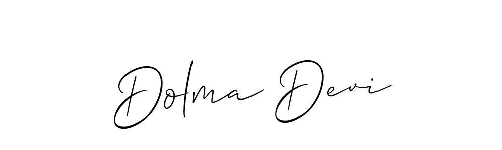 You should practise on your own different ways (Allison_Script) to write your name (Dolma Devi) in signature. don't let someone else do it for you. Dolma Devi signature style 2 images and pictures png