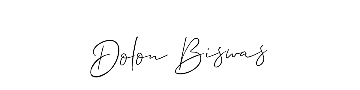 The best way (Allison_Script) to make a short signature is to pick only two or three words in your name. The name Dolon Biswas include a total of six letters. For converting this name. Dolon Biswas signature style 2 images and pictures png