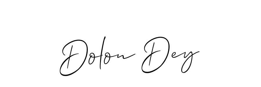 Use a signature maker to create a handwritten signature online. With this signature software, you can design (Allison_Script) your own signature for name Dolon Dey. Dolon Dey signature style 2 images and pictures png