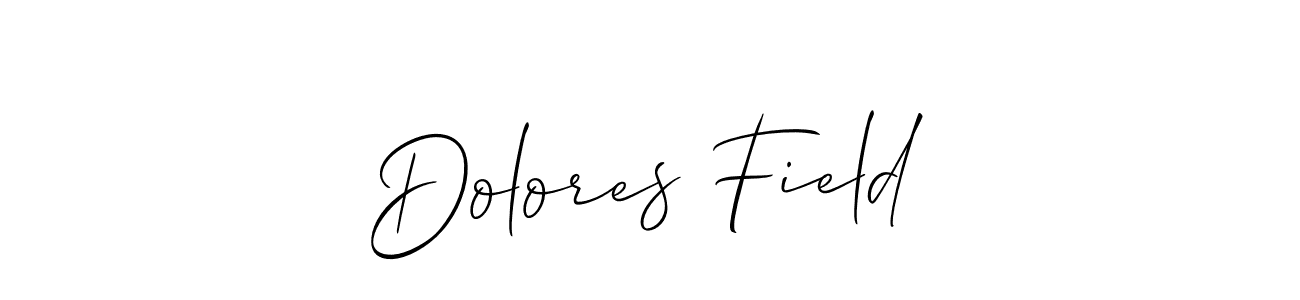 The best way (Allison_Script) to make a short signature is to pick only two or three words in your name. The name Dolores Field include a total of six letters. For converting this name. Dolores Field signature style 2 images and pictures png