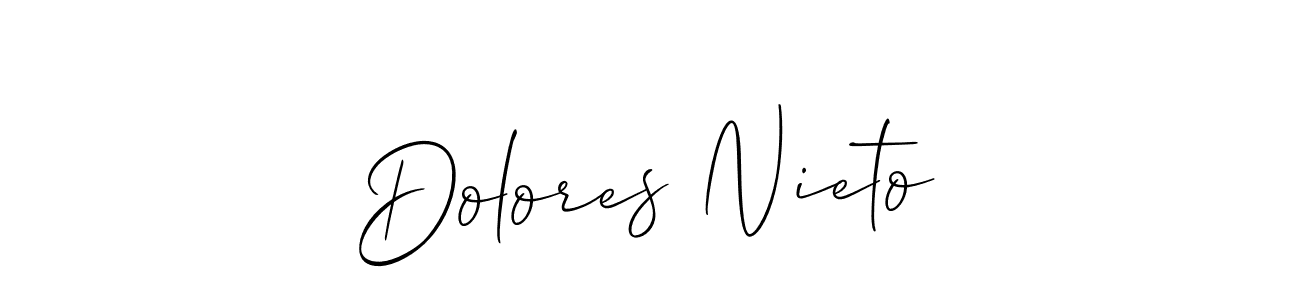 Similarly Allison_Script is the best handwritten signature design. Signature creator online .You can use it as an online autograph creator for name Dolores Nieto. Dolores Nieto signature style 2 images and pictures png