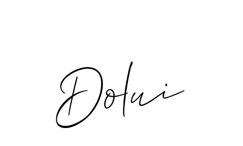 Use a signature maker to create a handwritten signature online. With this signature software, you can design (Allison_Script) your own signature for name Dolui. Dolui signature style 2 images and pictures png