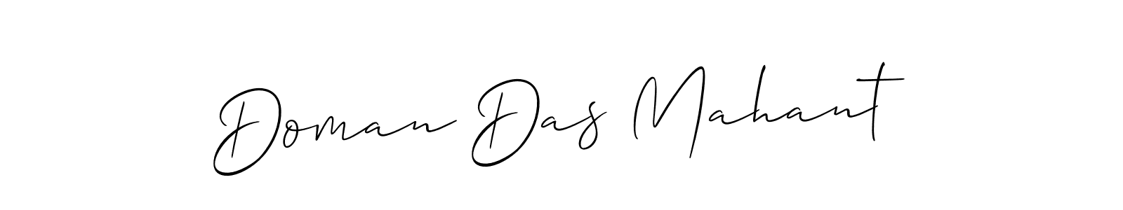 Also we have Doman Das Mahant name is the best signature style. Create professional handwritten signature collection using Allison_Script autograph style. Doman Das Mahant signature style 2 images and pictures png