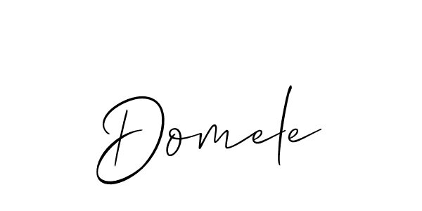 Make a beautiful signature design for name Domele. With this signature (Allison_Script) style, you can create a handwritten signature for free. Domele signature style 2 images and pictures png