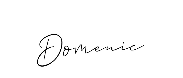 Design your own signature with our free online signature maker. With this signature software, you can create a handwritten (Allison_Script) signature for name Domenic. Domenic signature style 2 images and pictures png