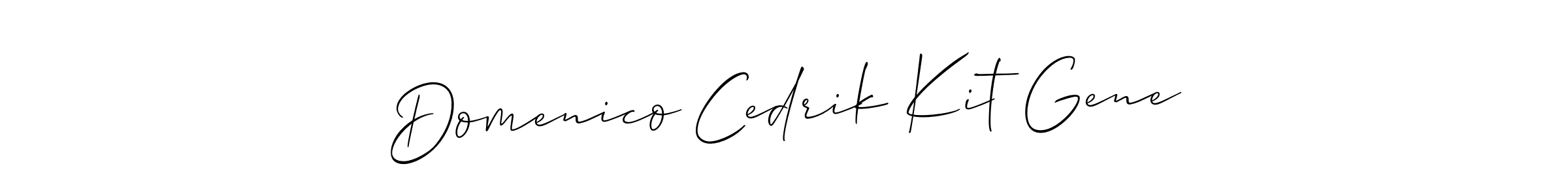 The best way (Allison_Script) to make a short signature is to pick only two or three words in your name. The name Domenico Cedrik Kit Gene include a total of six letters. For converting this name. Domenico Cedrik Kit Gene signature style 2 images and pictures png