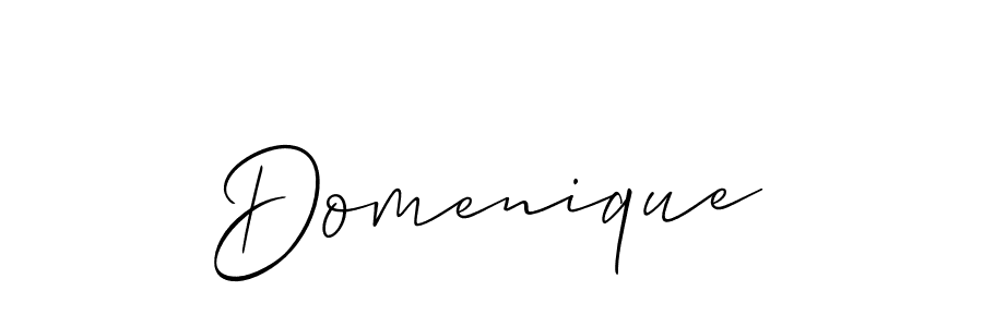 Design your own signature with our free online signature maker. With this signature software, you can create a handwritten (Allison_Script) signature for name Domenique. Domenique signature style 2 images and pictures png