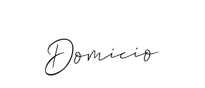 Use a signature maker to create a handwritten signature online. With this signature software, you can design (Allison_Script) your own signature for name Domicio. Domicio signature style 2 images and pictures png