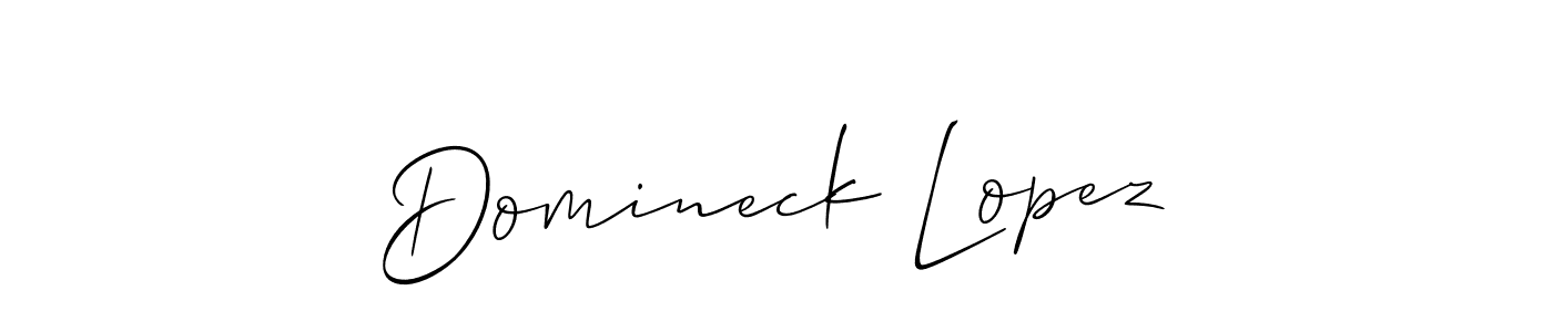 This is the best signature style for the Domineck Lopez name. Also you like these signature font (Allison_Script). Mix name signature. Domineck Lopez signature style 2 images and pictures png