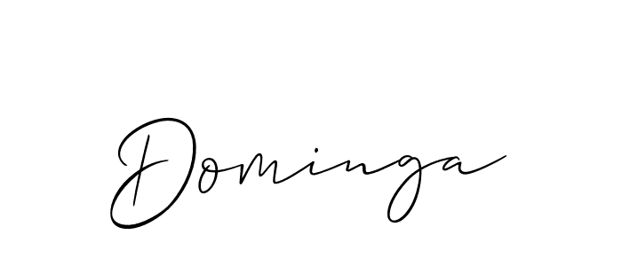 Make a beautiful signature design for name Dominga. With this signature (Allison_Script) style, you can create a handwritten signature for free. Dominga signature style 2 images and pictures png