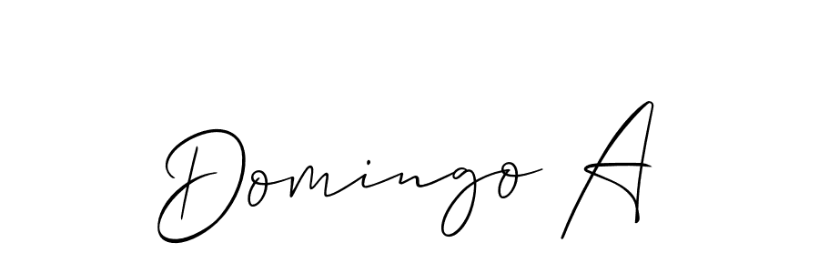 It looks lik you need a new signature style for name Domingo A. Design unique handwritten (Allison_Script) signature with our free signature maker in just a few clicks. Domingo A signature style 2 images and pictures png