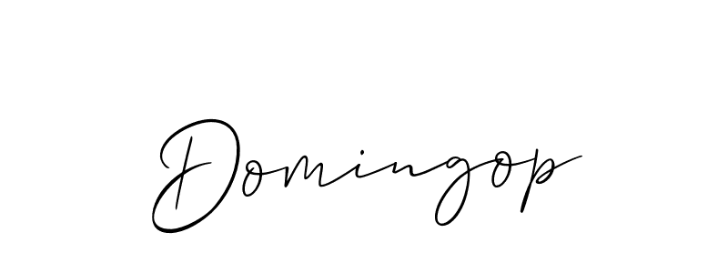 Use a signature maker to create a handwritten signature online. With this signature software, you can design (Allison_Script) your own signature for name Domingop. Domingop signature style 2 images and pictures png
