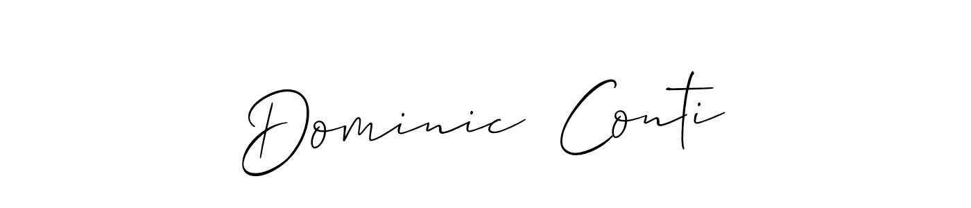 The best way (Allison_Script) to make a short signature is to pick only two or three words in your name. The name Dominic  Conti include a total of six letters. For converting this name. Dominic  Conti signature style 2 images and pictures png