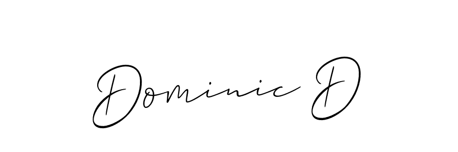 The best way (Allison_Script) to make a short signature is to pick only two or three words in your name. The name Dominic D include a total of six letters. For converting this name. Dominic D signature style 2 images and pictures png