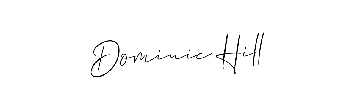 You should practise on your own different ways (Allison_Script) to write your name (Dominic Hill) in signature. don't let someone else do it for you. Dominic Hill signature style 2 images and pictures png
