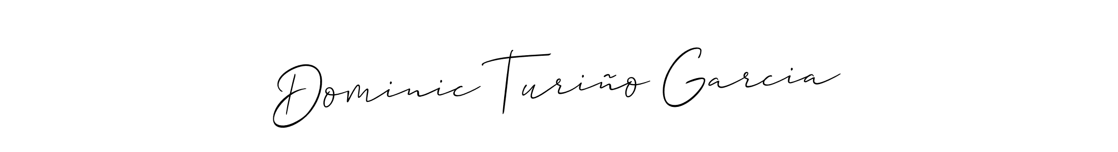 Dominic Turiño Garcia stylish signature style. Best Handwritten Sign (Allison_Script) for my name. Handwritten Signature Collection Ideas for my name Dominic Turiño Garcia. Dominic Turiño Garcia signature style 2 images and pictures png