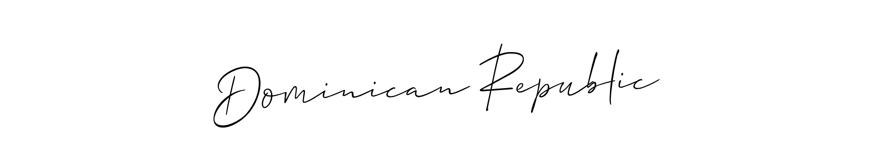 How to Draw Dominican Republic signature style? Allison_Script is a latest design signature styles for name Dominican Republic. Dominican Republic signature style 2 images and pictures png