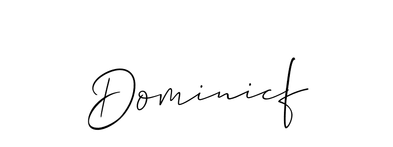 Design your own signature with our free online signature maker. With this signature software, you can create a handwritten (Allison_Script) signature for name Dominicf. Dominicf signature style 2 images and pictures png