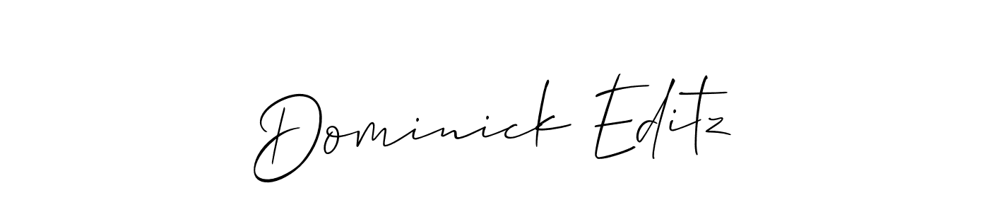 Create a beautiful signature design for name Dominick Editz. With this signature (Allison_Script) fonts, you can make a handwritten signature for free. Dominick Editz signature style 2 images and pictures png