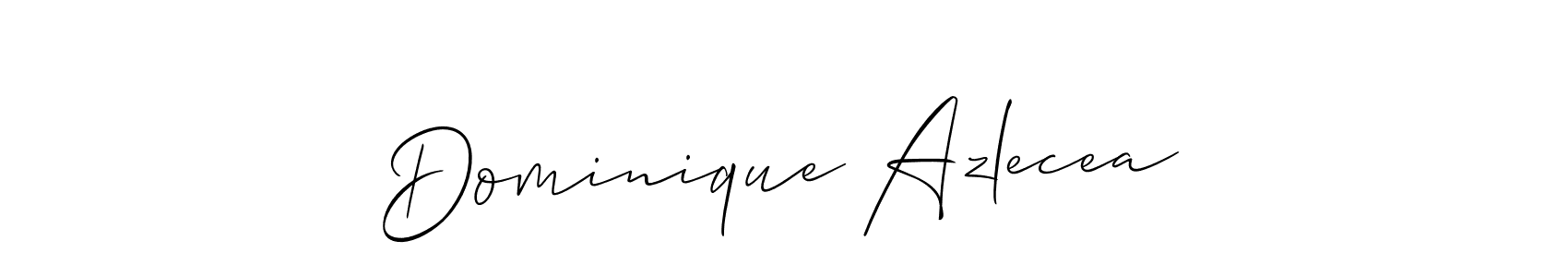 Make a short Dominique Azlecea signature style. Manage your documents anywhere anytime using Allison_Script. Create and add eSignatures, submit forms, share and send files easily. Dominique Azlecea signature style 2 images and pictures png