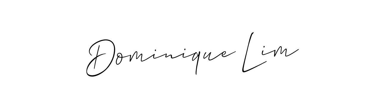 How to make Dominique Lim name signature. Use Allison_Script style for creating short signs online. This is the latest handwritten sign. Dominique Lim signature style 2 images and pictures png
