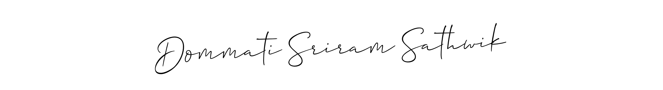 Allison_Script is a professional signature style that is perfect for those who want to add a touch of class to their signature. It is also a great choice for those who want to make their signature more unique. Get Dommati Sriram Sathwik name to fancy signature for free. Dommati Sriram Sathwik signature style 2 images and pictures png