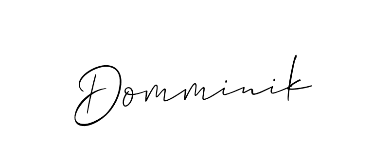 Design your own signature with our free online signature maker. With this signature software, you can create a handwritten (Allison_Script) signature for name Domminik. Domminik signature style 2 images and pictures png