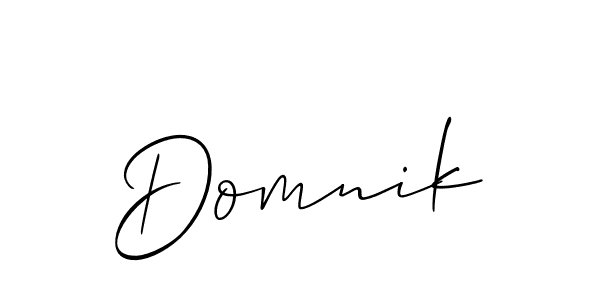 How to make Domnik signature? Allison_Script is a professional autograph style. Create handwritten signature for Domnik name. Domnik signature style 2 images and pictures png