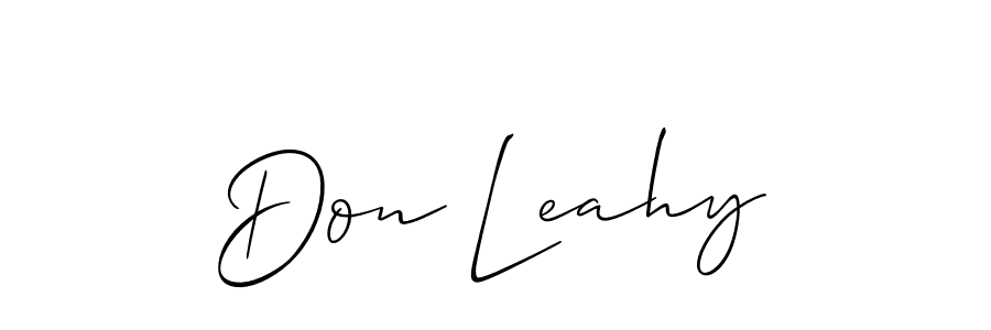 You should practise on your own different ways (Allison_Script) to write your name (Don Leahy) in signature. don't let someone else do it for you. Don Leahy signature style 2 images and pictures png