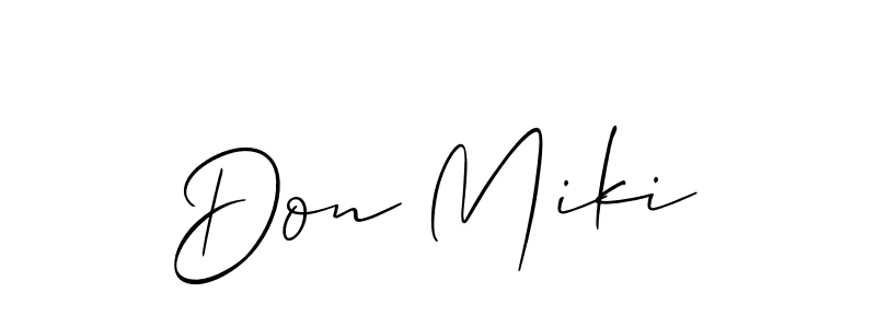 The best way (Allison_Script) to make a short signature is to pick only two or three words in your name. The name Don Miki include a total of six letters. For converting this name. Don Miki signature style 2 images and pictures png