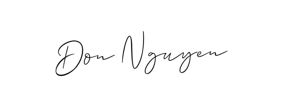 Make a beautiful signature design for name Don Nguyen. With this signature (Allison_Script) style, you can create a handwritten signature for free. Don Nguyen signature style 2 images and pictures png