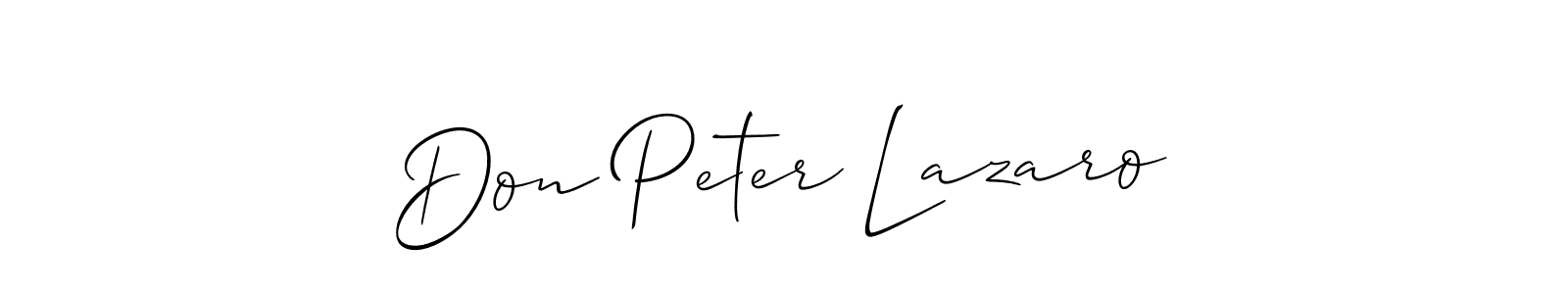 The best way (Allison_Script) to make a short signature is to pick only two or three words in your name. The name Don Peter Lazaro include a total of six letters. For converting this name. Don Peter Lazaro signature style 2 images and pictures png